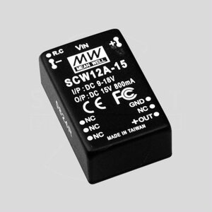 SCW12B-15 DC/DC-Conv 18-36V:+15V 800mA 12W