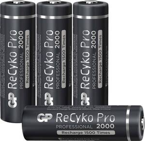 GP210AAHCB-4 GP ReCyko+.AA, 2000mAh NIMH, 4 stk. GP ReCyko+ 4 stk AA batterier 2000 mAh 1.2 Volt kan genoplades 1500 gange