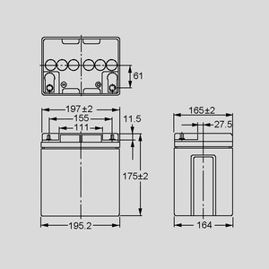 LCXC12-38P Lead-Acid Rech.Battery 12V/38Ah LCXC12-38P