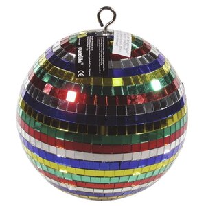 S151367 Spejlkugle, flerfarvet, 50cm diskokugle i flotte farver 50 centimeter i diameter