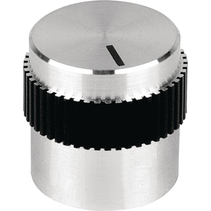MENTOR 5617.6614 Aluminiumsknap for 6mm aksel, Ø24x15mm, ALU, MED indikatorstreg