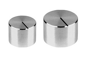 MENTOR 5611.6614 Aluminiumsknap for 6mm aksel, Ø20x15mm, ALU, MED indikatorstreg