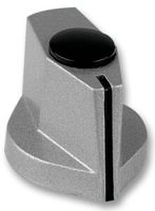 MENTOR 499.60 Aluminiumsknap for 6mm aksel, 25/19,5 x 17,5mm, ALU, MED indikatorstreg