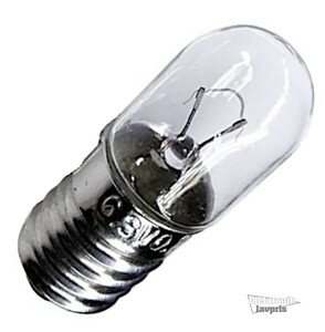 W9599 E10-Lampe 6,3V 300mA 2W Ø=10x28mm. - E10 pære 6,3V 320mA 2 watt - 10 x 28 mm