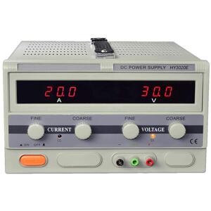 HY3020E Laboratoriestrømforsyning 0-30V DC / 0-20A Dobbelt LED display