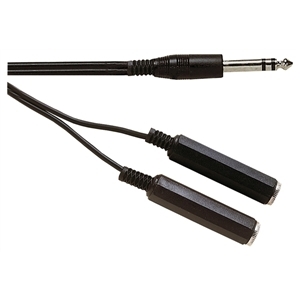 A119 Jack han stereo til 2 x Jack hun, 1,2m sort