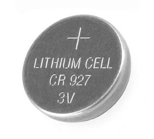 CR927-LC Knapbatteri, Lithium, 3V, 30mAh CR927 knapcellebatteri 3 volt - 30 mAh 9,5 mm x 2,8 mm