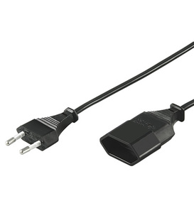 W50508 Euro Power Extension Cable 3m. sort