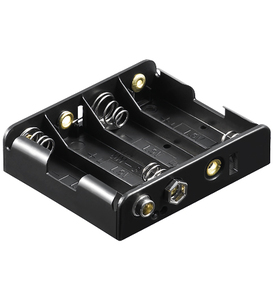 W11466 Batteriholder 4 x AA snaplås (flad)