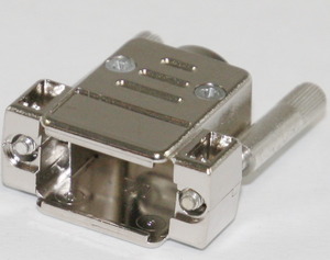 CME09G-FS D-sub-hætte 9-pol metalhus m. fingerskruer lige