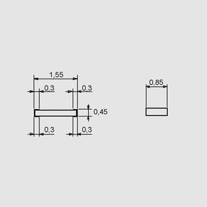 RL0603E013,3-1 SMD Resistor 0603 0,1W 1% 13R3 Chip Dimensions