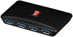 W95347 USB - HUB 4 Port USB 3.0 med on/off switch