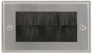 S122272 Brush wallplate double - steel