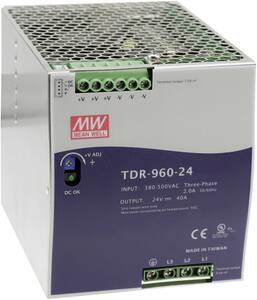TDR-960-24 TDR Switchmode DIN-skinnemonteret strømforsyning, 960W, 24VDC