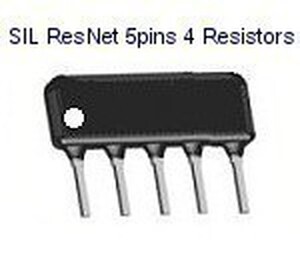 RN05PK010 SIL-Resistor 4R/5P 10K 2%