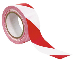 ST3000582K Scenemarkeringstape, rød/hvid, 50mm x 33 meter markeringstape rød-hvid 33 meter