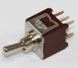 MS-621 Toggle Switch 2-pol ON/OFF/ON for print, 30V/0,3A
