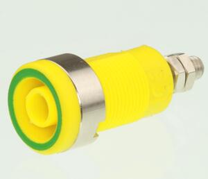 972354188 Safety Banana Socket 32A, 4mm. GUL/GRØN