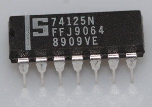 74125N Quad bus buffer with three-state outputs, negative enable DIP-14