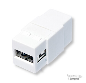 NK0017 USB 2.0 Keystone-stik, A/F til USB-B/F, hvid