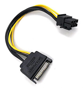 N-VLCP74200V015 PCI Express hun adapterkabel > SATA 15-pin han, 15cm 6 Pol