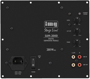 SAM-200D Digital Aktiv subwoofermodul 280W, Class D digital class D aktiv subwoofermodul 280 watt i 4 ohm, 200 watt rms