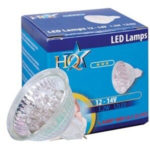 N-LAMP MR1612LHQ Lysdiodelampe i MR-16 hus m/12 LED's, hvid