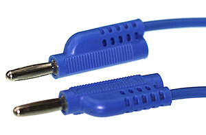SF-ØLGOD-80-BL PVC Prøvekabler, 4mm Jack, 80cm, blå