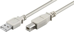 W68712 USB 2.0 kabel, A til B, 1,8 meter, GRÅ