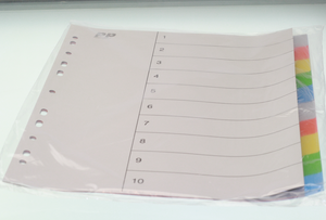 PP-1-10 Register PP A4 grå plast 1-10 m/kartonforblad