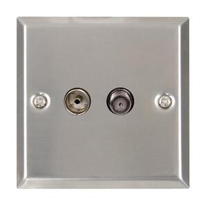 S122294 SAT/TV Wallplate Steel