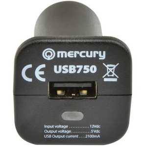 421750 USB strømforsyning til bil, 1xUSB, 2,1A, 12V