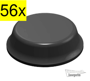 SJ-5012 BLACK Gummifod Sort Ø=12,7x3,5mm. 56 stk.