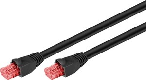 W55432 CAT 6 Outdoor-patch cable, U/UTP, black 10m copper material, PE-outer jacket
