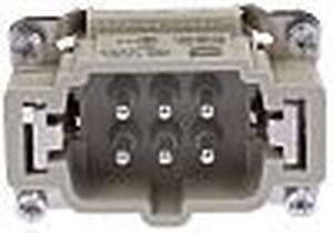 09330062601 Harting Strømkonnektor, Han, Lige, 6-Polet, Connector Insert, 16A, 500 V, Han E 6 B