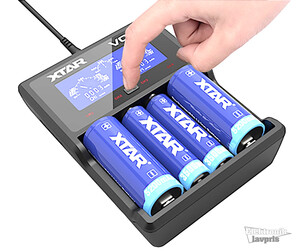 XTAR-VC4 Batterilader Universal, HD LCD skærm, USB - Batterioplader Universal oplader til batterier med hd lcd skærm, USB