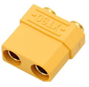 XT90PB-F Socket; DC supply; XT90; female; PIN: 2; on PCBs; THT; Colour: yellow