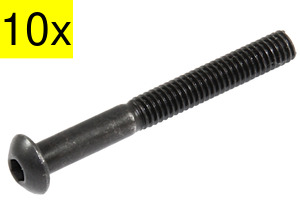 1135074-10 Hex. Socket Screws M4x35 SORT 10 stk.