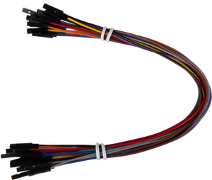 RB-CB3-25 Jumperkabel, Breadboard, hun/hun, 25cm, 20 stk. Jumperkabel bredbånd hun-hun, 25 centimeter, 20 stk. Forbinder din Raspberry Pi til dit hjemmelavede PCB