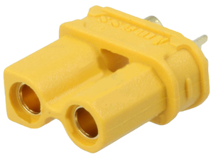 XT30U-F Plug; DC supply; XT30; female; PIN: 2; for cable; soldering; yellow