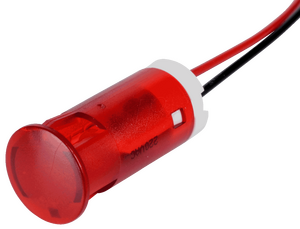 QS123XXHR220 LED-signallys Rød 220 VAC Apem - LED-signallys AC Apem LED-indikator rød 220V med ledninger