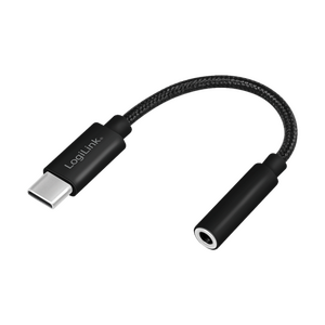 UA0398 USB C > Minijack, lydkabel til Smartphone - usb c lydkabel til mobiltelefon via 3,5 mm minijack, 13 cm adapter sort