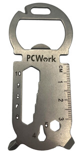 PCW08E PCW08E multiværktøj, nøglering, 16 i 1, rustfrit stål