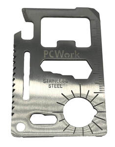PCW08D Multiværktøj, 11-i-1, kreditkortdesign, rustfrit stål