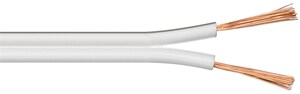 N-LSP-031 Højttalerkabel, 2 x 0,5mm², hvid m. streg Højttalerkabel, 2 x 0,5 kvadrat hvid