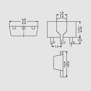 BCX53-16 PNP 80V 1A 1,3W B:100-250 SOT89 SOT89