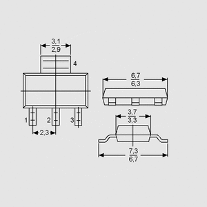 BDP953 NPN 100V 3A 3W B:40-475 SOT223 SOT223