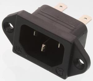 GSD781 IEC C14 Power Connector, Spacing=40mm 4,8mm.