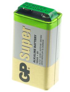 GP-6LF22 9V Alkaline Batteri, 6LF22, GP Super