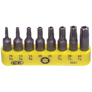 CK4527 Bitssæt - Safety TORX T8-T10-T15-T20-T25-T27-T30-T40